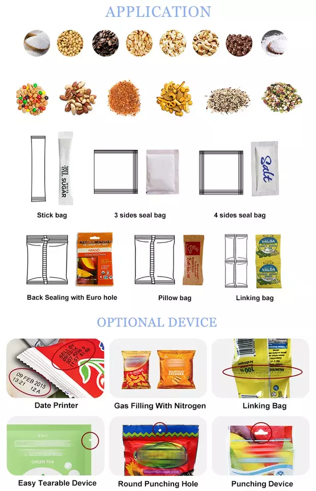 HC-320C/420C  Automatic potato chips snack puffed food packing machine vertical cereal popcorn pistachio lentil sachet packing machine - Vertical packaging machines - 1
