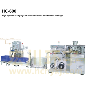 HC-600 High Speed Packaging Line For Condiments And Powder Package