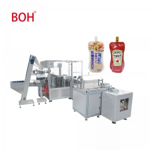 Automatic liquid milk oil beverage drink spout pouch nozzle Insert sealing filling and capping machine